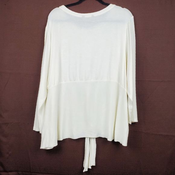 SIMPLY VERA Ivory Tie Front Long Sleeve Top XXL - Picture 2 of 6